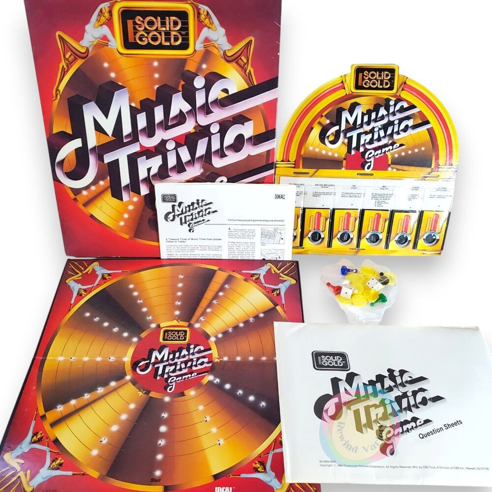 1984 Solid Gold Music Trivia Game Complete